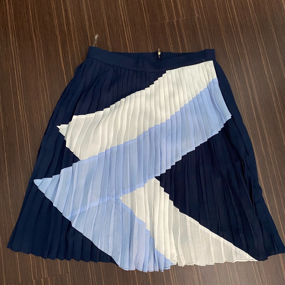 Navy accordion pleated skirt